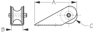 Sea-Dog Replacement Short Bow Roller - Natural Rubber/Brass Insert