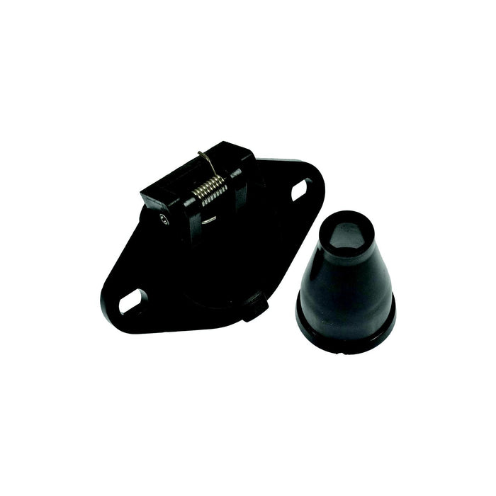 Pollak 6P-103V 6-Pole Round Plastic Vehicle End Socket w/ Rubber Boot