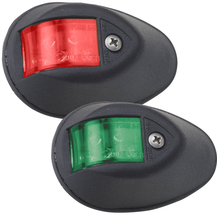 Perko 0602DP2BLK LED Side Lights - Red/Green - 24V - Black Plastic Housing