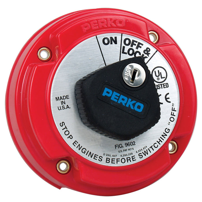 Perko 9602DP Medium Duty Main Battery Disconnect Switch with Key Lock