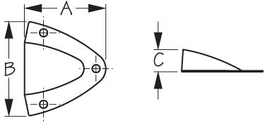 Ventilación tipo concha Sea-Dog - Acero inoxidable pequeño (4,1 cm de largo x 4,3 cm de ancho x 1,27 cm de alto)