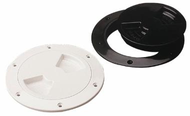 Sea-Dog Quarter-Turn Textured Deck Plate with Internal Collar - White - 6"