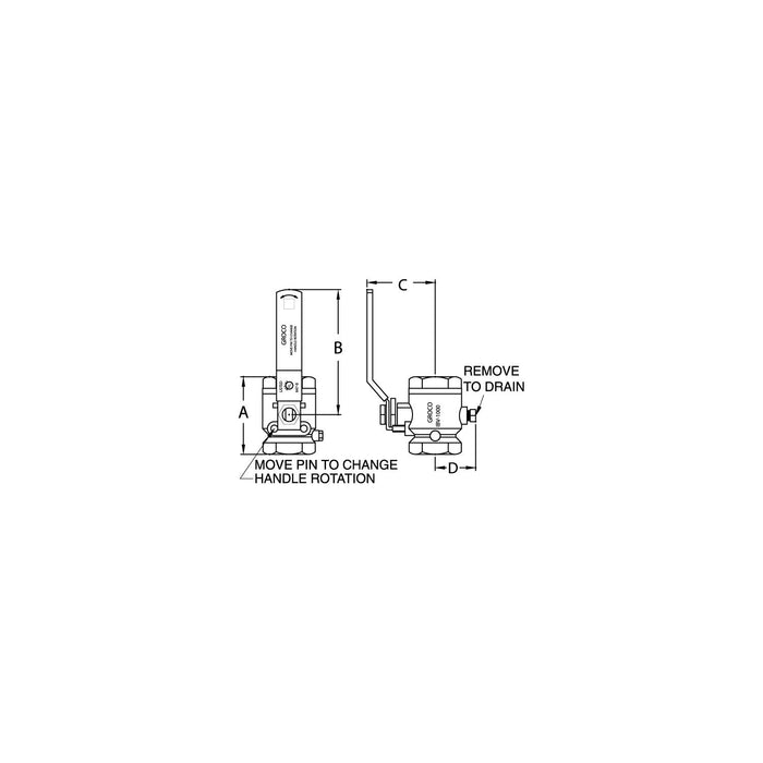 Groco IBV-1250 BSPP 1-1/4" Bronze Full Flow In-Line Ball Valve