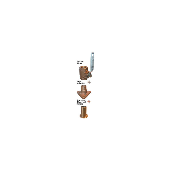 Groco IBVF-2500 IBV-F Bronze Flanged Adaptor for In-line Ball Valve to Thru-Hull