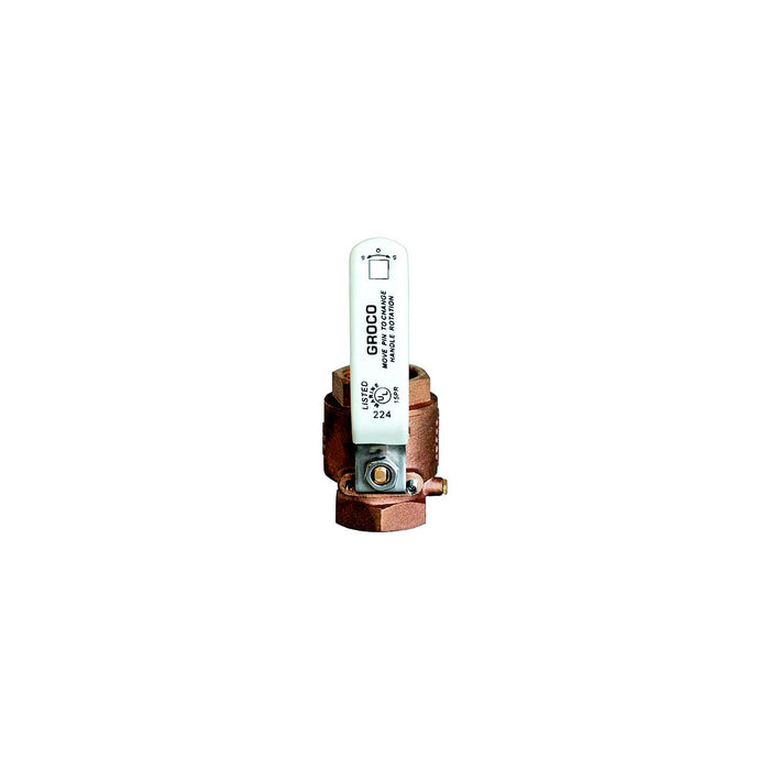 Groco IBV-1250 BSPP 1-1/4" Bronze Full Flow In-Line Ball Valve