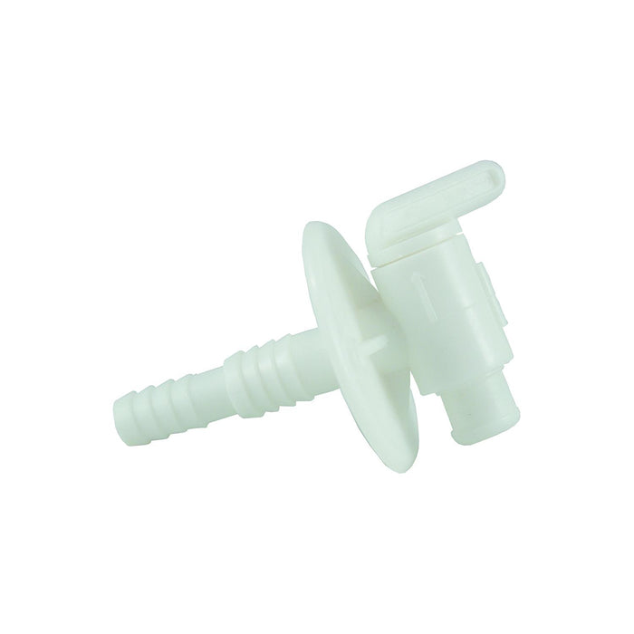 JR Products 3182 Dual Barbed Drain Cock, White