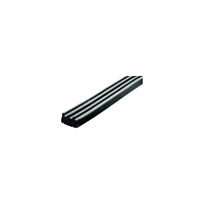 JR Products 06-30145 Ribbed Style EPDM Sponge Rubber Seal, 50'