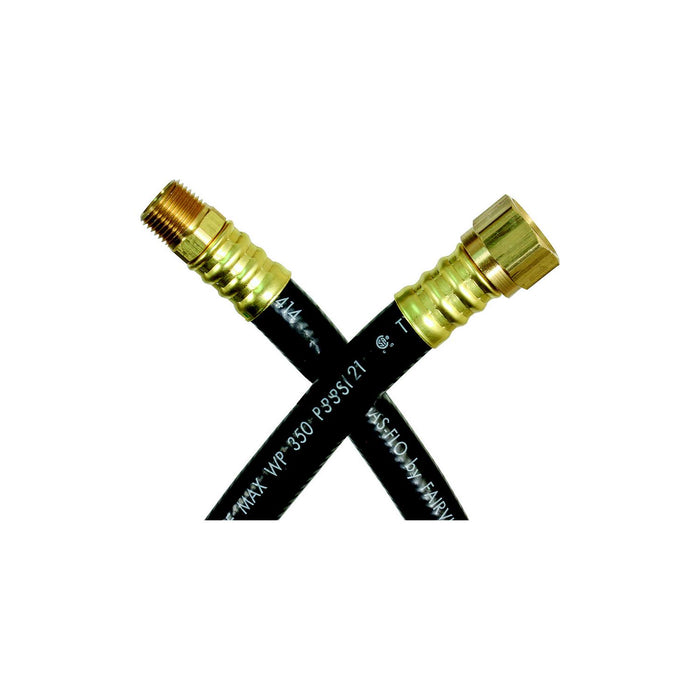 JR Products 07-31465 RV Rubber LP Supply Hose w/ 1/2" Female SAE & 3/8" Male, Pipe Ends