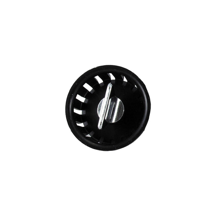 JR Products 9491-300-062 Threaded Plastic Strainer Basket, Black/Chrome