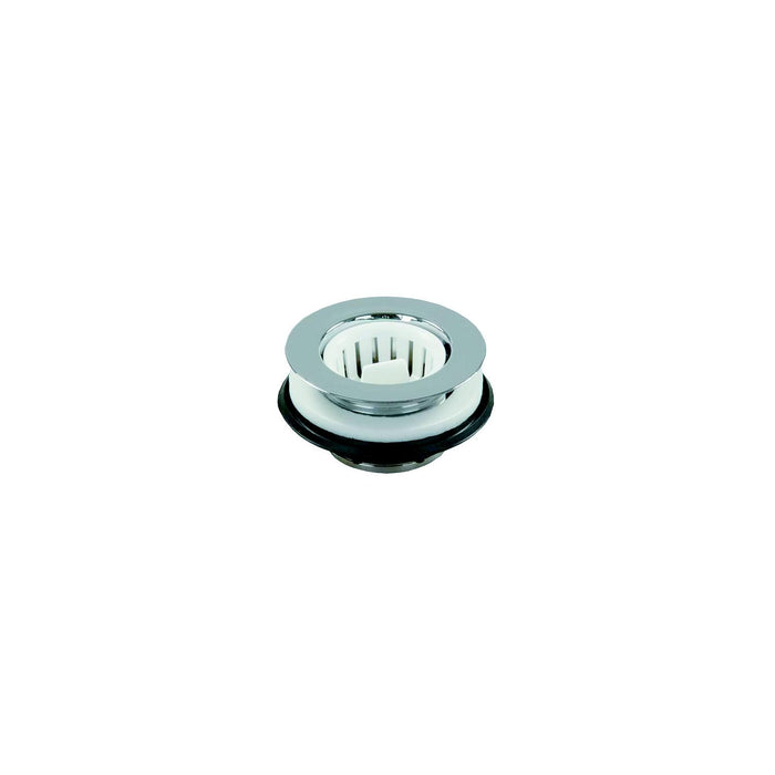 JR Products 95015 Strainer w/Threaded Basket, White