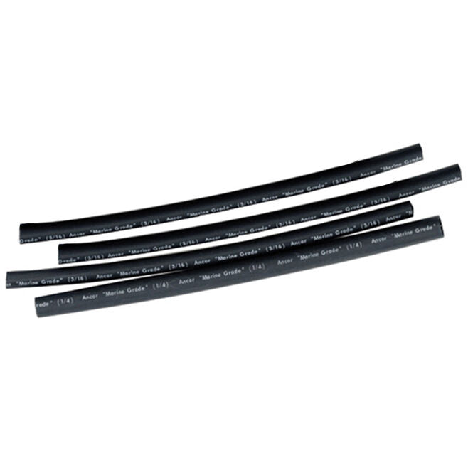 Ancor 301106 Marine Grade Adhesive Lined Heat Shrink Tubing, 1/8" x 6", Black, 10/Pk