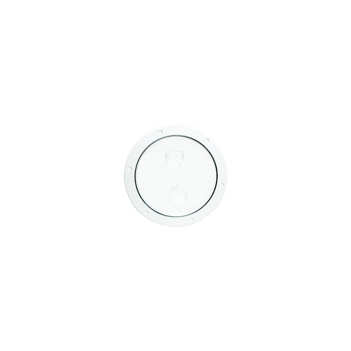 Beckson Marine DP44-W Screw Out Deck Plate w/ Standard Trim Ring, Diamond Center
