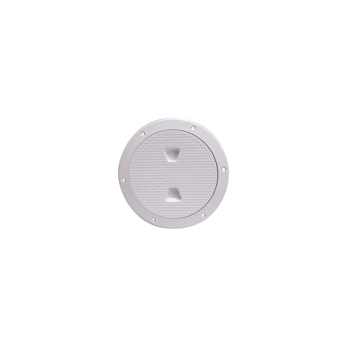 Beckson Marine DP42-W Screw Out Deck Plate w/ Standard Trim Ring, Dimple Center