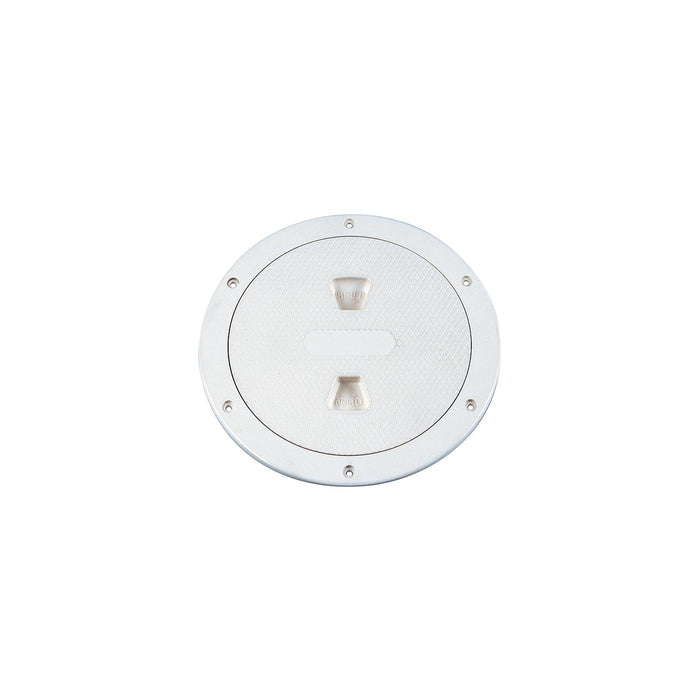 Beckson Marine DP44-W Screw Out Deck Plate w/ Standard Trim Ring, Diamond Center