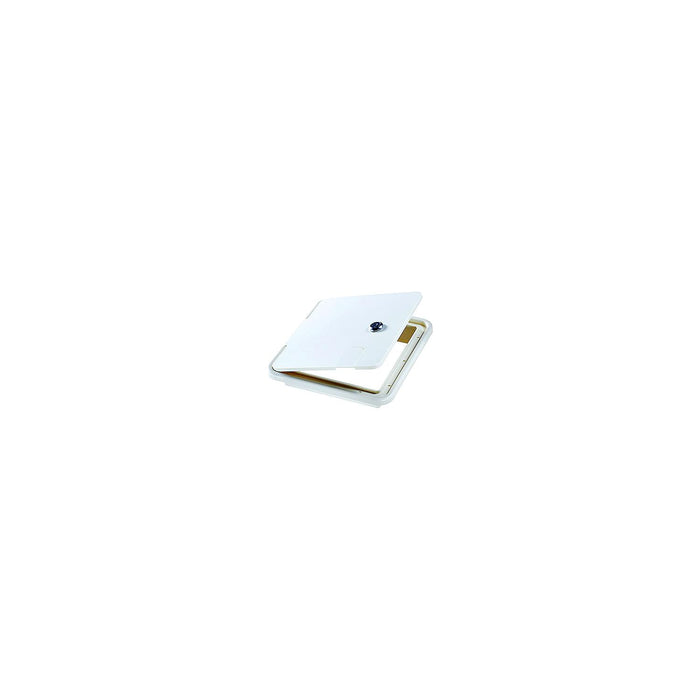 RV Designer B152 White Rectangular Locking RV Cable Hatch 8.5" x 8" x 1.5"