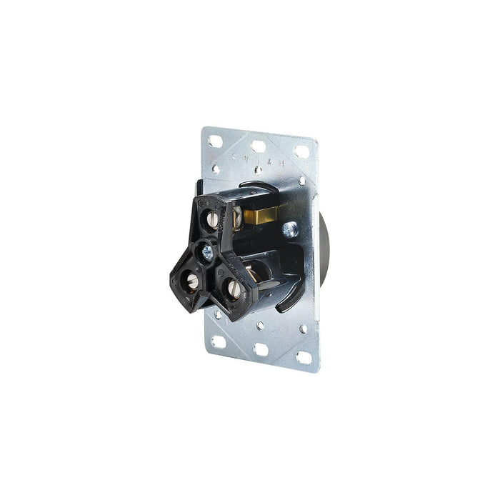 RV Designer S971 AC 30 Amp Receptacle In Plate, 30A / 125V, White