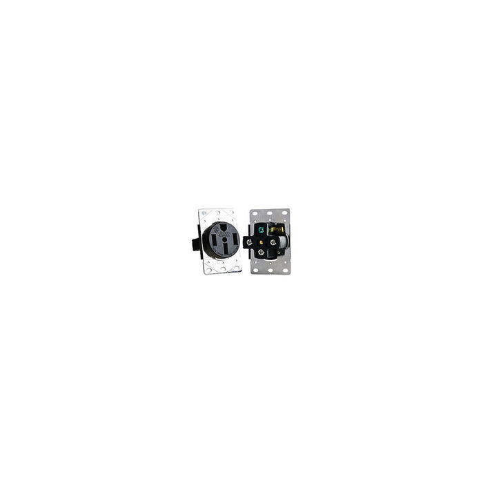 RV Designer S981 AC 50 Amp Receptacle In Plate, 50A / 125V/250V, White