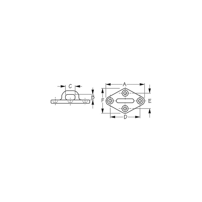 Sea Dog 88621 Stainless Diamond Eye Plate-3