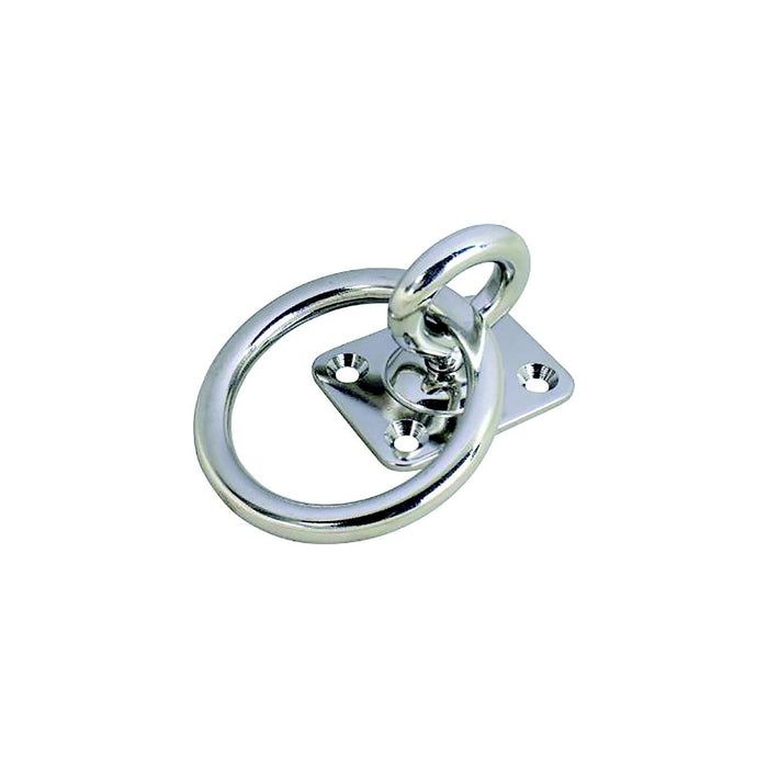 Sea Dog 89513 Sea-Dog Swivel Eye Plate w/ Ring, A:2", B:1-9/16", C:1-3/8", D:1", E: 1-15/16" F:5/16" #10 FH