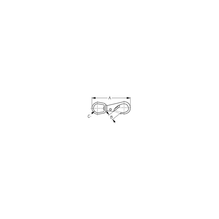 Sea Dog 139133-1 Snap #3 Brass Swivel Eye, Carded