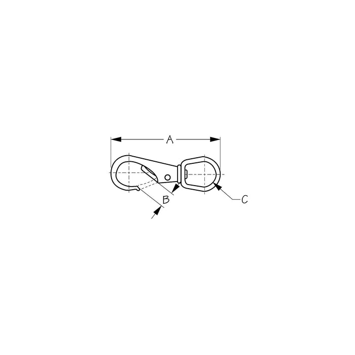 Sea Dog 146131-1 Sea-Dog Swivel Eye Boat Snap, 3-5/16" Stainless