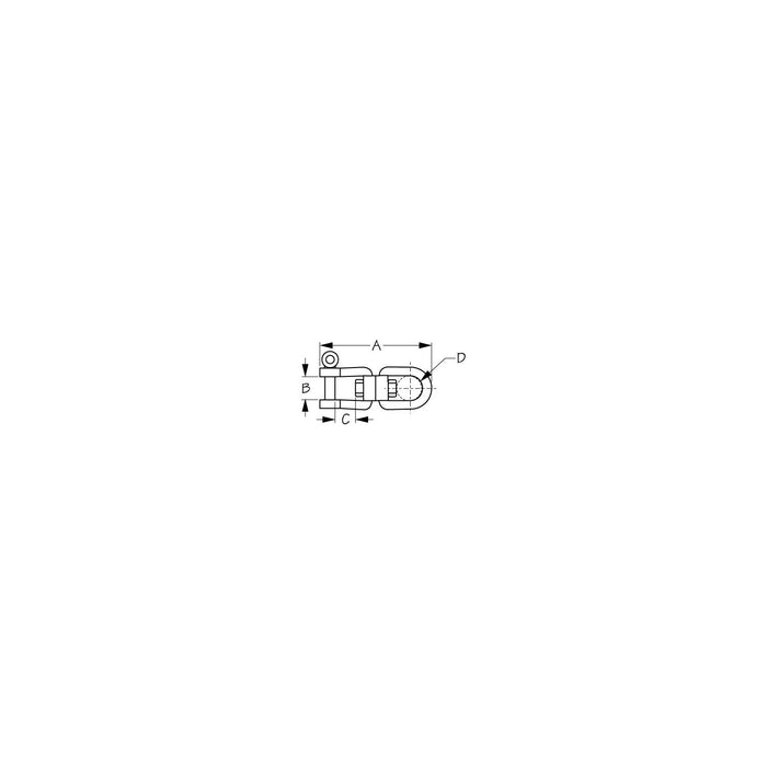 Sea Dog 182210 Sea-Dog Stainless Steel Eye & Jaw Swivel, 3/8"