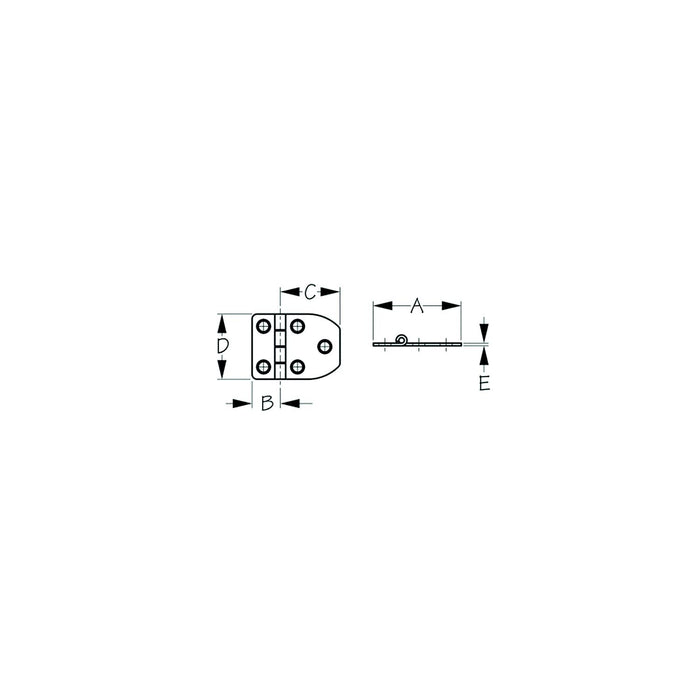 Sea Dog 201020-1 Sea-Dog Stainless Door Hinge Short Side Door Hinge #8, 2/cd