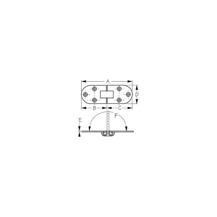 Sea Dog 201551-1 Sea-Dog Stainless Flush 2-Pin Hinge