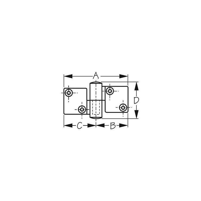 Sea Dog 205275-1 SeaDog Take-Apart Hinge, Investment Cast 316 SS, #10 Fastener, 3-1/2" x 2"