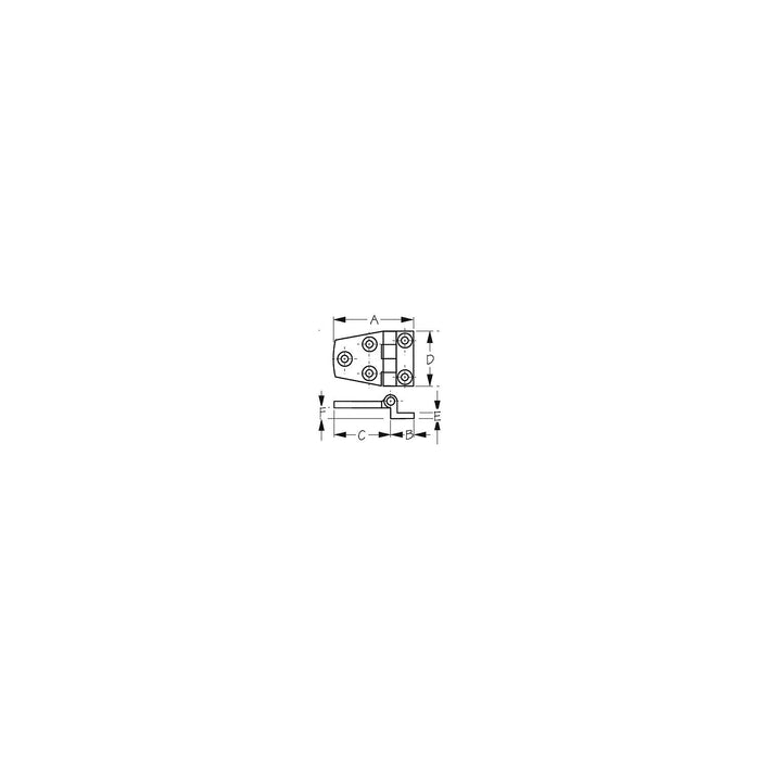Sea Dog 205350-1 SeaDog Offset Door Hinge, 316 Stainless, 2-1/8" x 1-1/2"