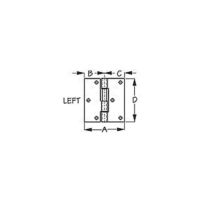 Sea Dog 207730-1 Seadog Lift Gate Butt Hinge, Left