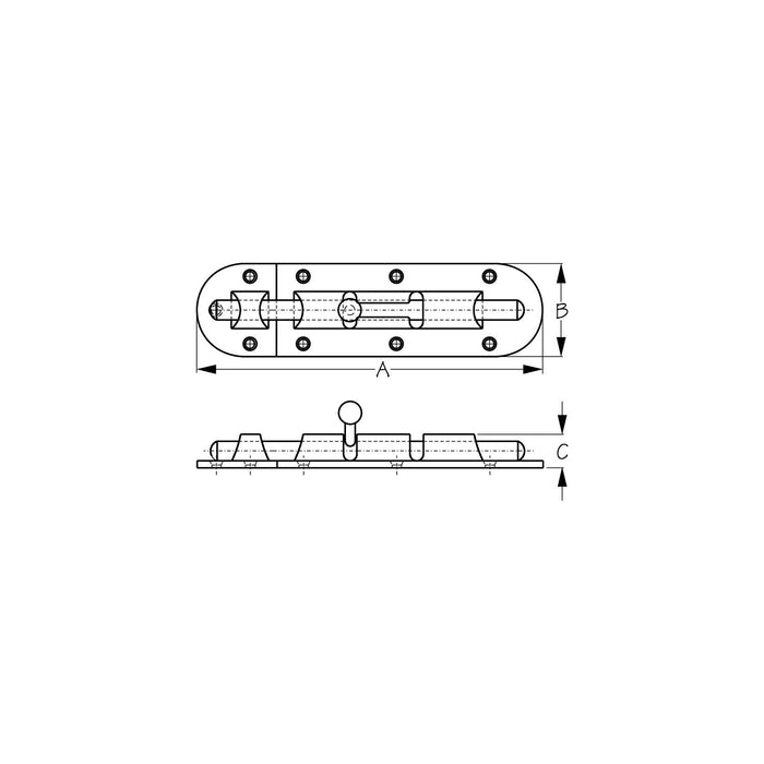 Sea Dog 221255-1 SeaDog Heavy Duty Barrel Bolt, Investment Cast 316 SS
