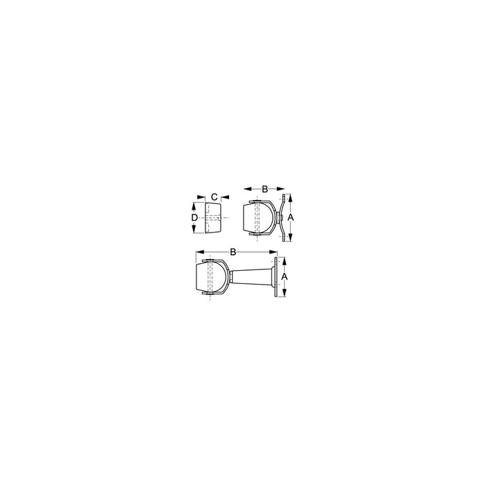 Sea Dog 221750-1 Sea-Dog Magnetic Doorstop, A: 1-13/16", B:9/16", C: 1-9/16"D:1-3/16", #10 RH