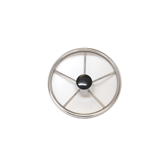 Sea Dog 230115 SeaDog 15" 6-Spoke Stainless Steering Wheel w/Plastic Center Cap, 10° Dish