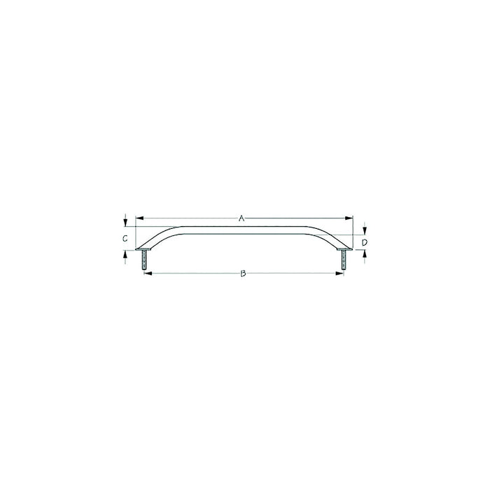 Sea Dog 254638-1 Stud Mount Flanged Handrail, Black Matte, 7/8" Tube, 25-1/4" Long, 5/16"-18 Fastener