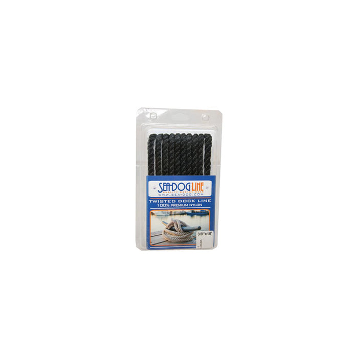 Sea Dog 301110015BK-1 Premium Twisted Three-Strand Nylon Dock Line