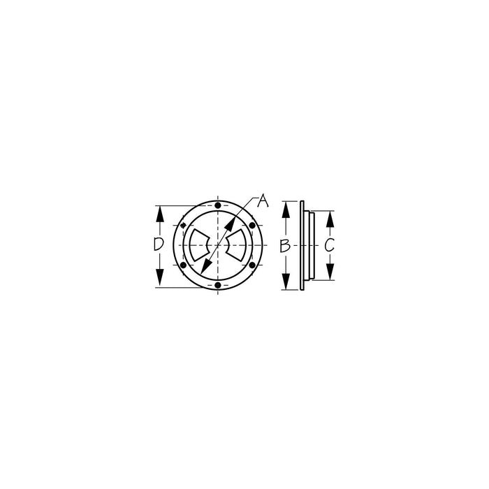 Sea Dog 336365-1 Quarter-Turn Deck Plate w/Internal Collar