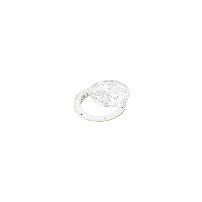 Sea Dog 337161-1 Sea-Dog White Screw Out Deck Plate w/Clear Cover, 6-1/2"