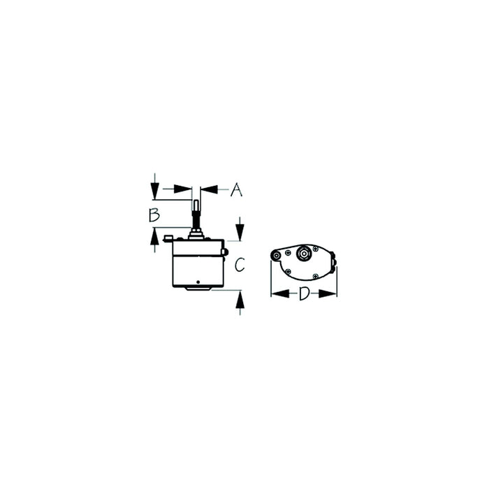 Sea Dog 412328B-3 Standard 12V Wiper Motor, Stamped Powder Coated Steel & Stainless, 2-1/2" Shaft