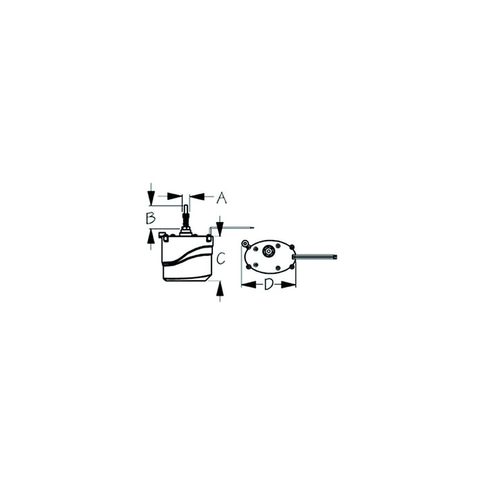 Sea Dog 412328W-3 Waterproof 12V Wiper Motor, White, 2.5" Shaft, Two-Speed, Self-Parking, Powder Coated Alum/SS