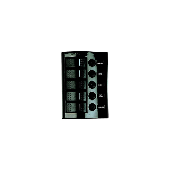 Sea Dog 425110-1 Sea-Dog 5-Gang Wave Rocker Switch Fuse Panel