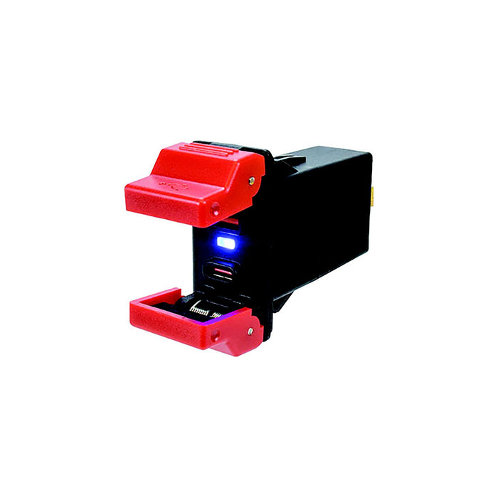 Sea Dog 426545-1 USB 3.0 & USB-C Rocker Power Socket, with Dual Fixed Cover, A: 1", B: 2-1/8", C: 1-7/16", 6-32 Volts