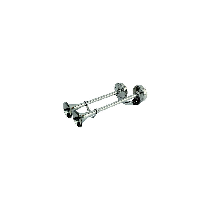 Sea Dog 431540-1 SeaDog Maxblast 5 Amp 123 DB 24V Dual 18-1/4" Trumpet Horn, Stainless & Molded Motor Housing