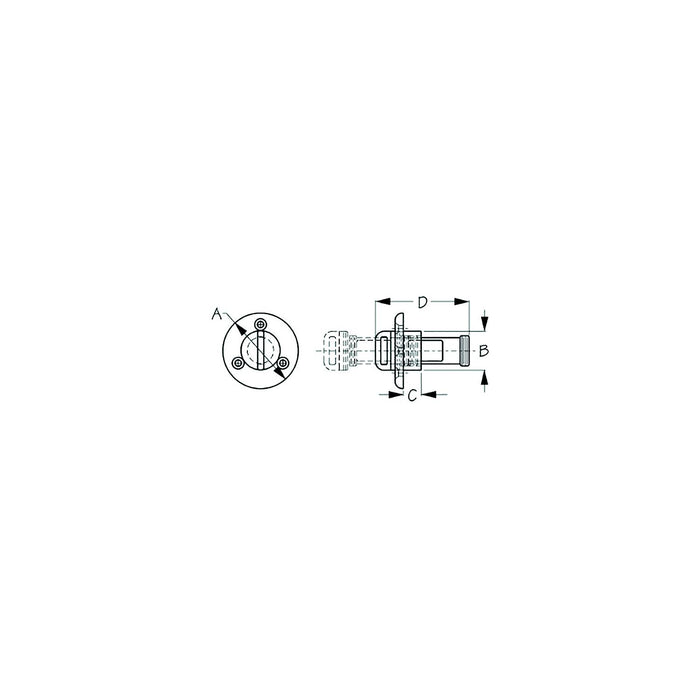 Sea Dog 520060 SeaDog Captive Garboard Drain & Plug, A: 2", B: 1-1/8", C:1-2", D: 2-5/8" #8 FH