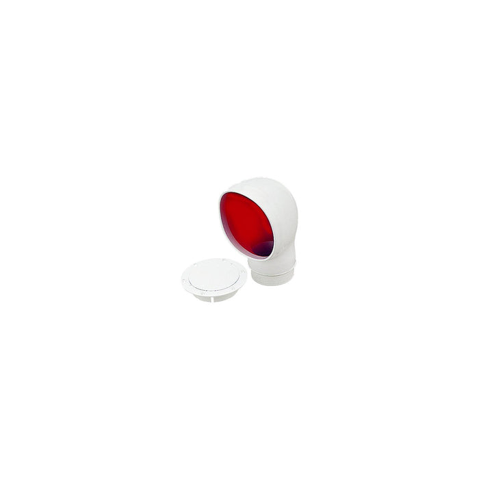 Sea Dog 727135-3 SeaDog PVC Standard Profile Cowl Vent & Snap On Deck Plate, White w/ Red Interior
