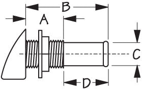 Sea-Dog Fiberglass Nylon Gas Tnk Vent 5/8 - 357105 (357105-1)