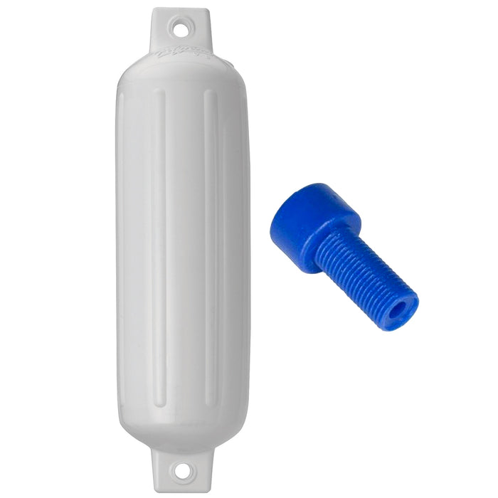 Polyform G-4 WHITE W/AIR ADAPTER G-4 Twin Eye Fender 6.5" x 22" w/Adapter