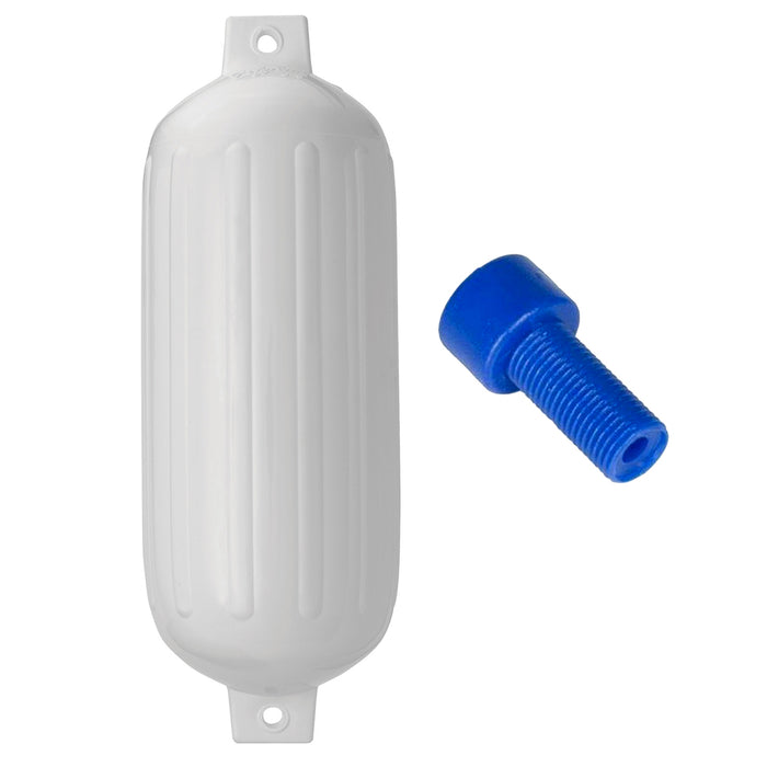 Polyform G-6 WHITE W/AIR ADAPTER G-6 Twin Eye Fender 11" x 30" w/Adapter