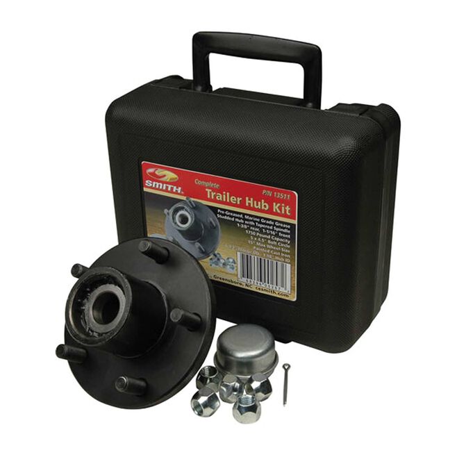 C.E. Smith 13100 Pre-Greased Replacement Hub Kit, 4 Stud, 1" Straight Shaft, 1250 lb.