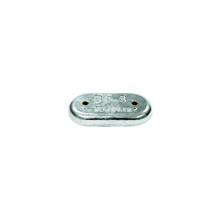 B & S Anodes BSMB12 Oval Zinc W/2 Holes 9" X 4"